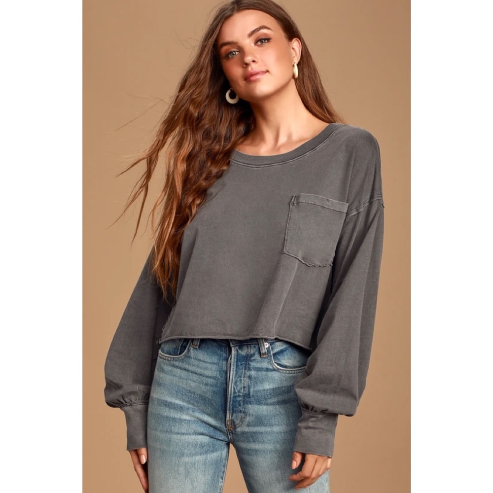 FREE PEOPLE Austin Dolman Sleeve Cropped T-Shirt (xs-large)
